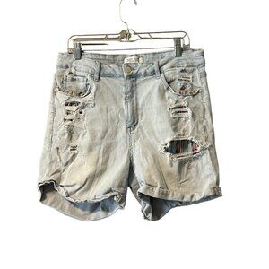 Judy Blue Shorts Size‎ 2XL Blue Distressed Tribal Pockets Casual Beach Travel